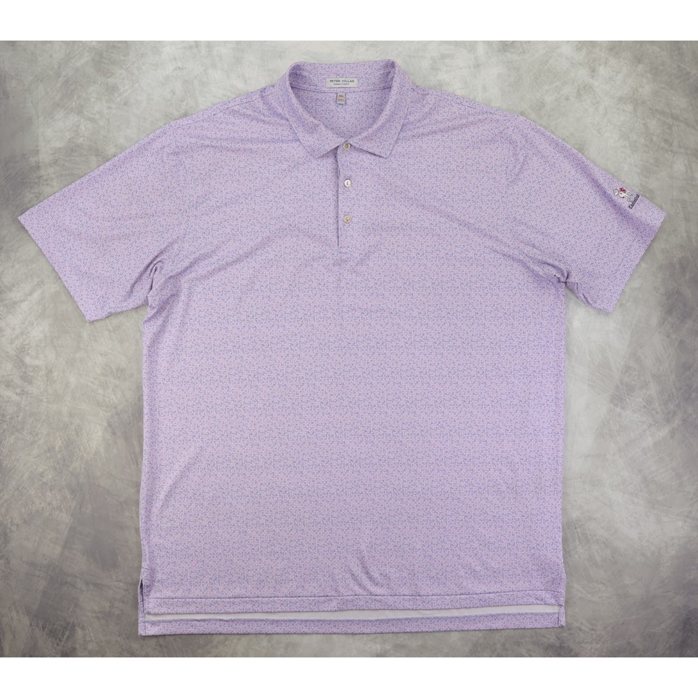 Peter Millar Summer Comfort Golf Polo Mens XXL 2XL Pink Blue‎ Camelback GC